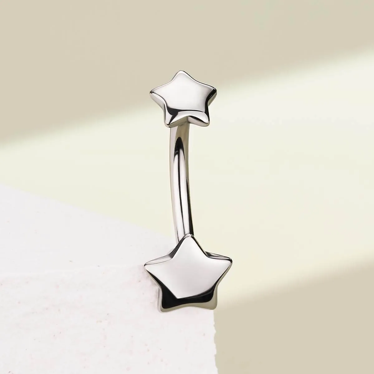 14G Titanium Star Top Belly Button Ring