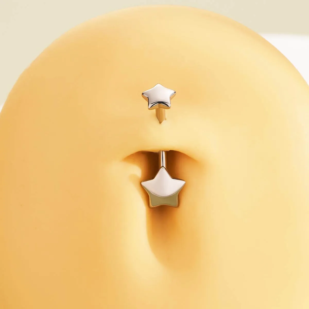 14G Titanium Star Top Belly Button Ring