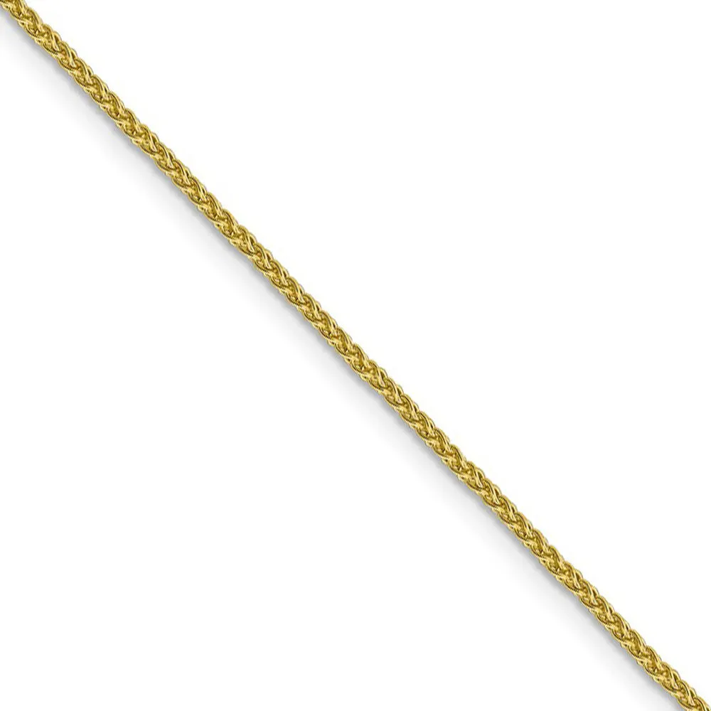 1.5mm 10k Yellow Gold Solid Diamond Cut Wheat Chain Necklace