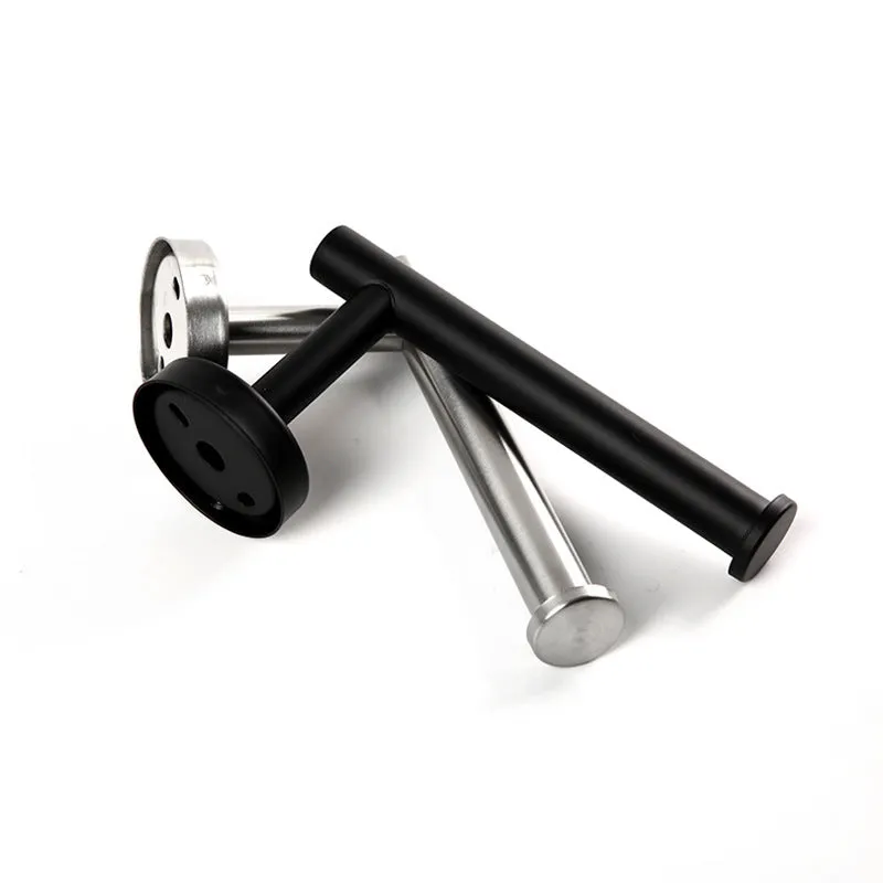304 Stainless Steel Black Tissue Holder Bathroom Roll Stand Bathroom round Punch