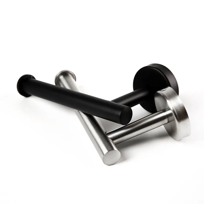 304 Stainless Steel Black Tissue Holder Bathroom Roll Stand Bathroom round Punch
