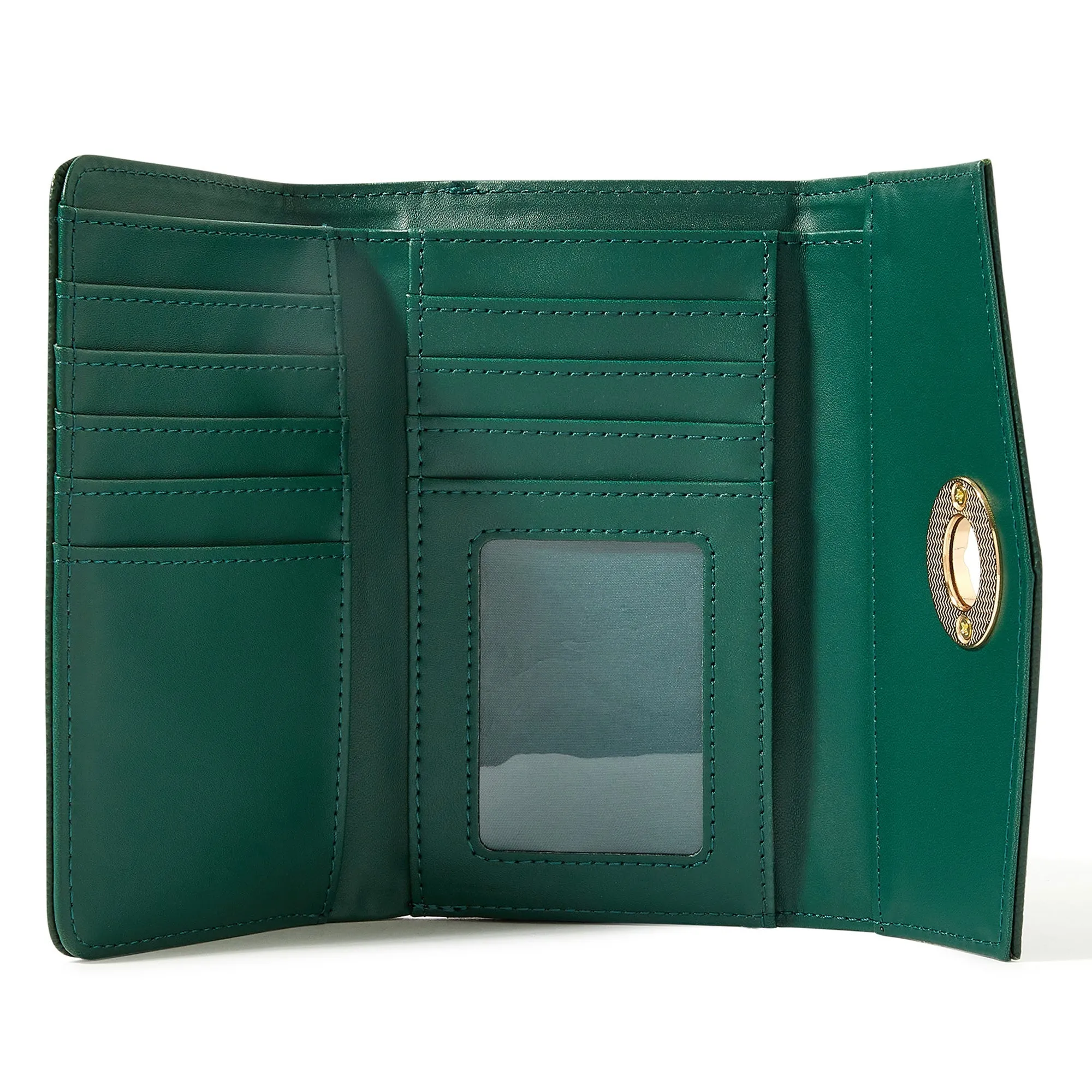 Accessorize London Women's Faux Leather Green Amy Wallet