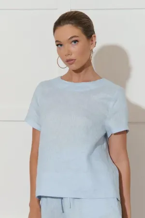 AJD1766 KITA SHORT SLEEVE BUTTON BACK TOP
