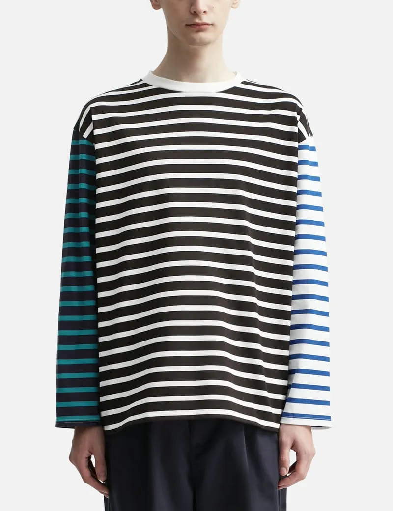 BORDER MIX L/S BAGGY T-SHIRT