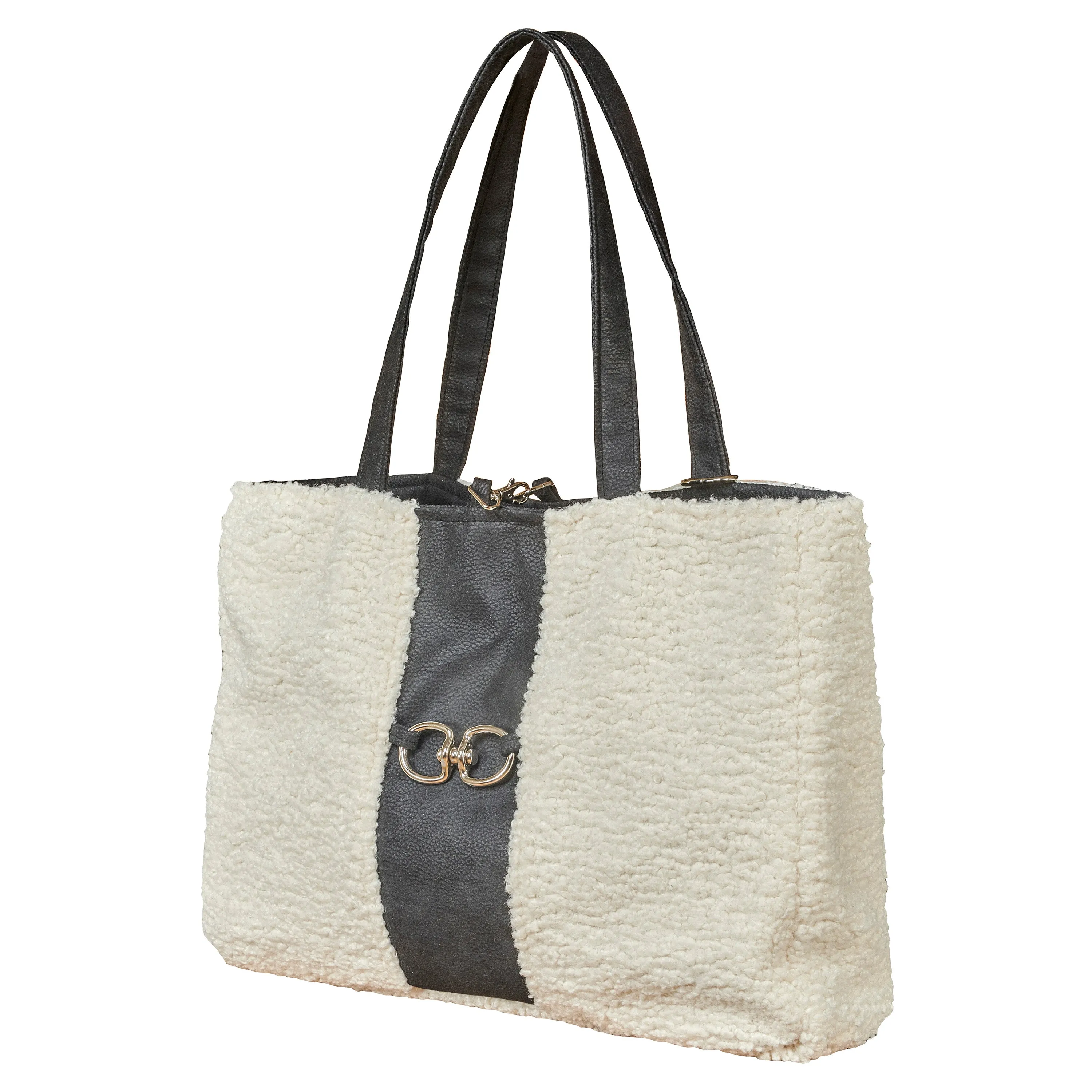 Bowsers Carry-All Dog Carrier - Ivory Sheepskin Faux Fur