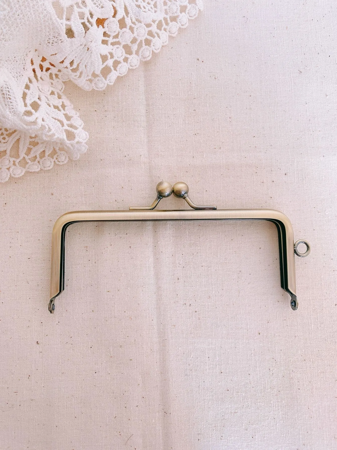 Bronze Purse Frame Kiss Lock Bag Frame Glue In Style 13.5cm x 5.5cm