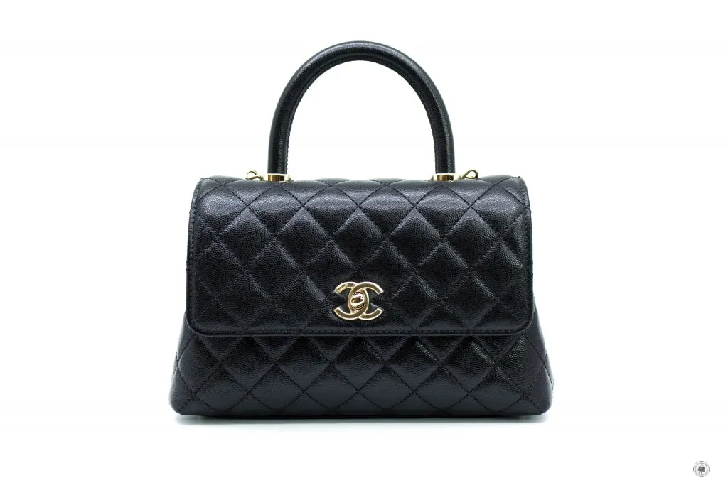 Chanel A92990 B05061 Small Coco Handle Black   94305 Caviar Shoulder Bags Pbhw
