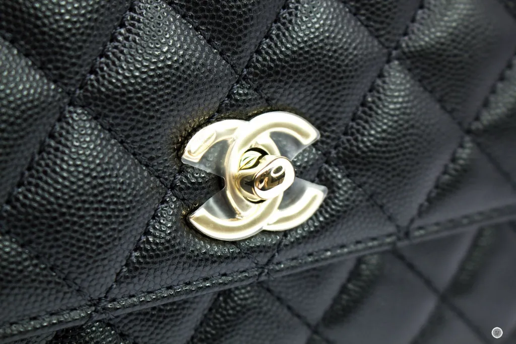 Chanel A92990 B05061 Small Coco Handle Black   94305 Caviar Shoulder Bags Pbhw