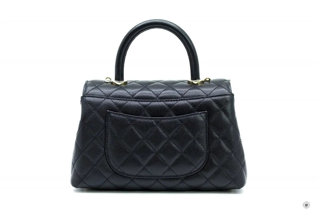 Chanel A92990 B05061 Small Coco Handle Black   94305 Caviar Shoulder Bags Pbhw