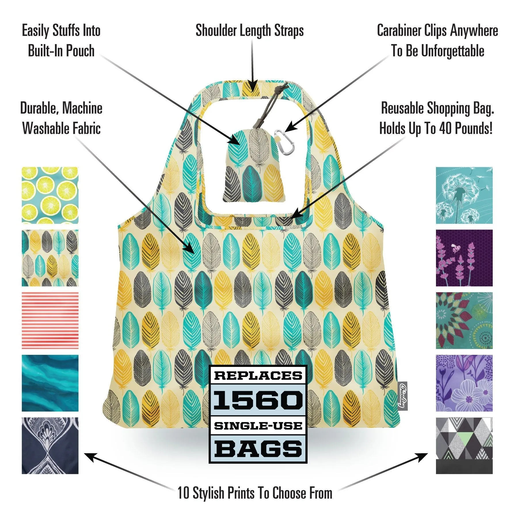ChicoBag Original - Vita Designer Reusable Grocery Bag