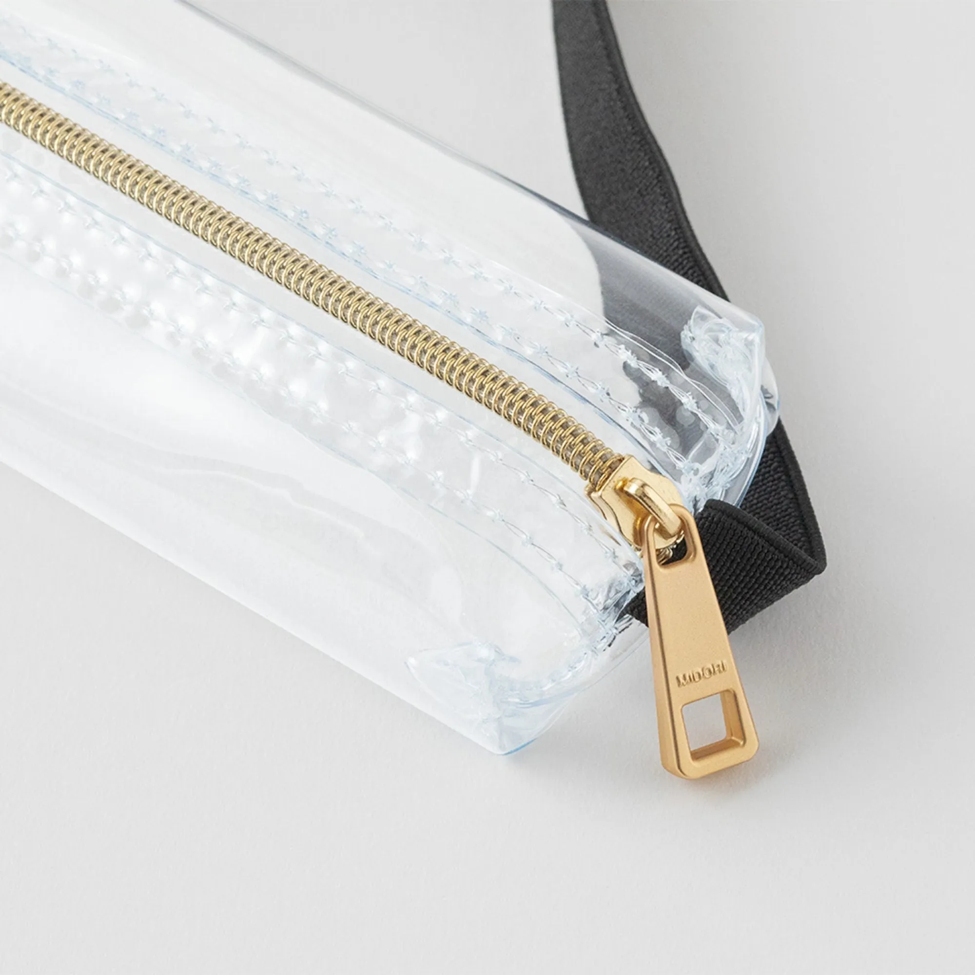 CLEAR BLACK Midori Book Band Pen Case B6-A5 Midori Pen Case Canvas Pen Case Adjustable Midori Adjustable Pencil Case