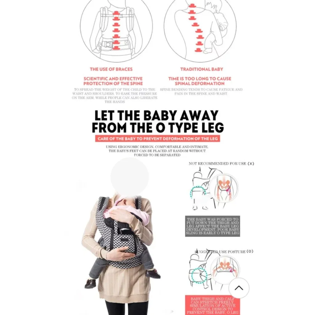 Cotton Baby Carrier - Ergonomic Adjustable Kangaroo