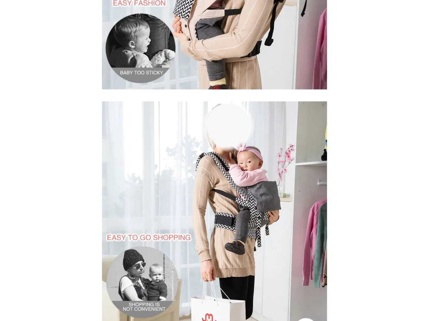 Cotton Baby Carrier - Ergonomic Adjustable Kangaroo