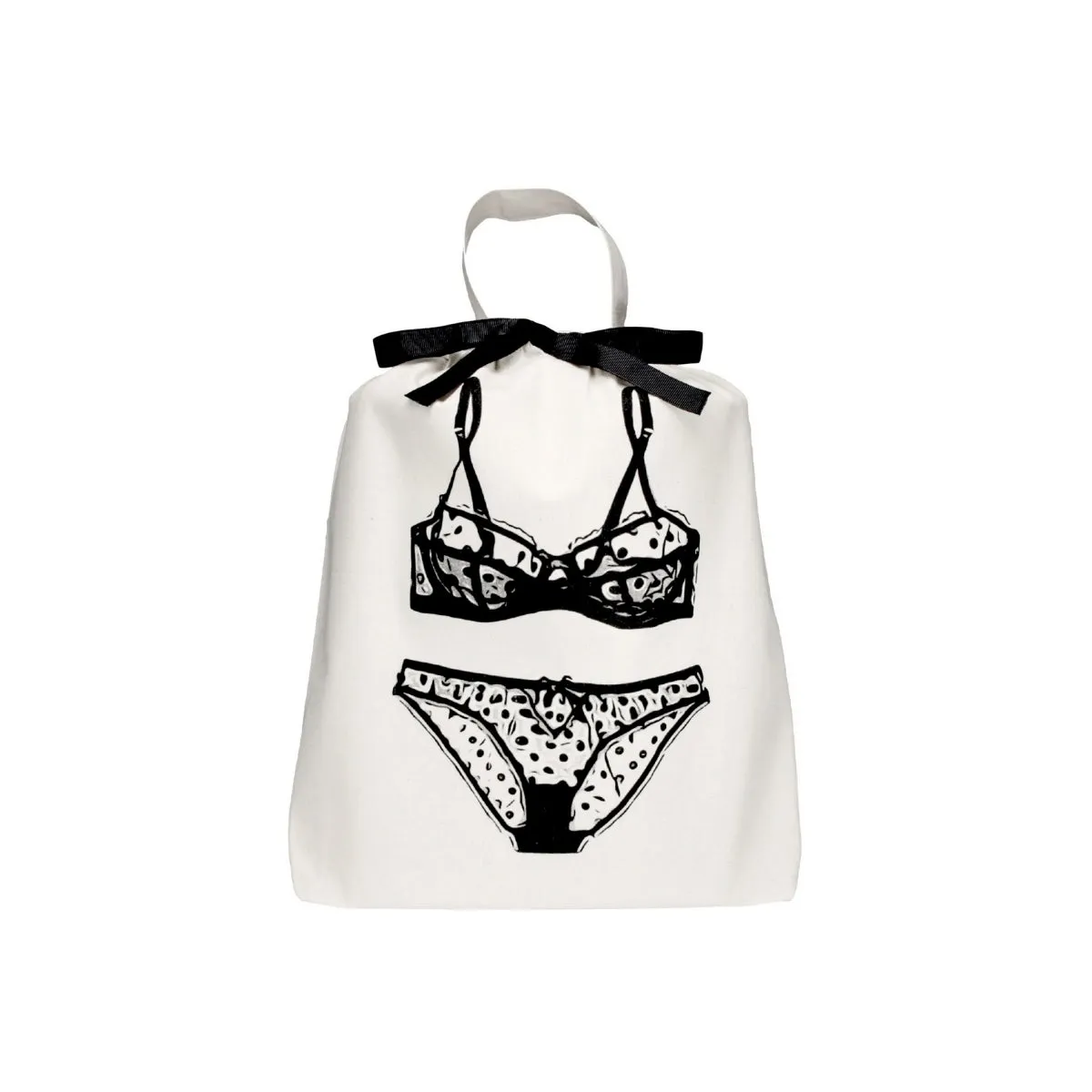 Cream Polkadot Lingerie Packing Bag