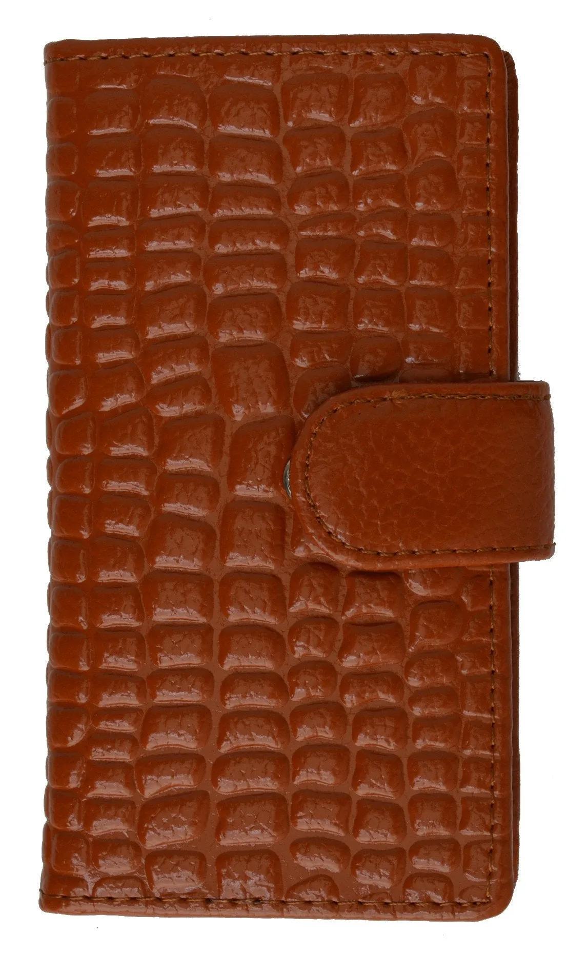 Croco Embossed Credit Card Holder with Snap 118 268