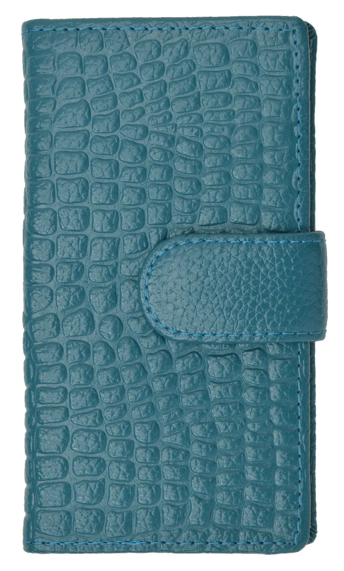 Croco Embossed Credit Card Holder with Snap 118 268