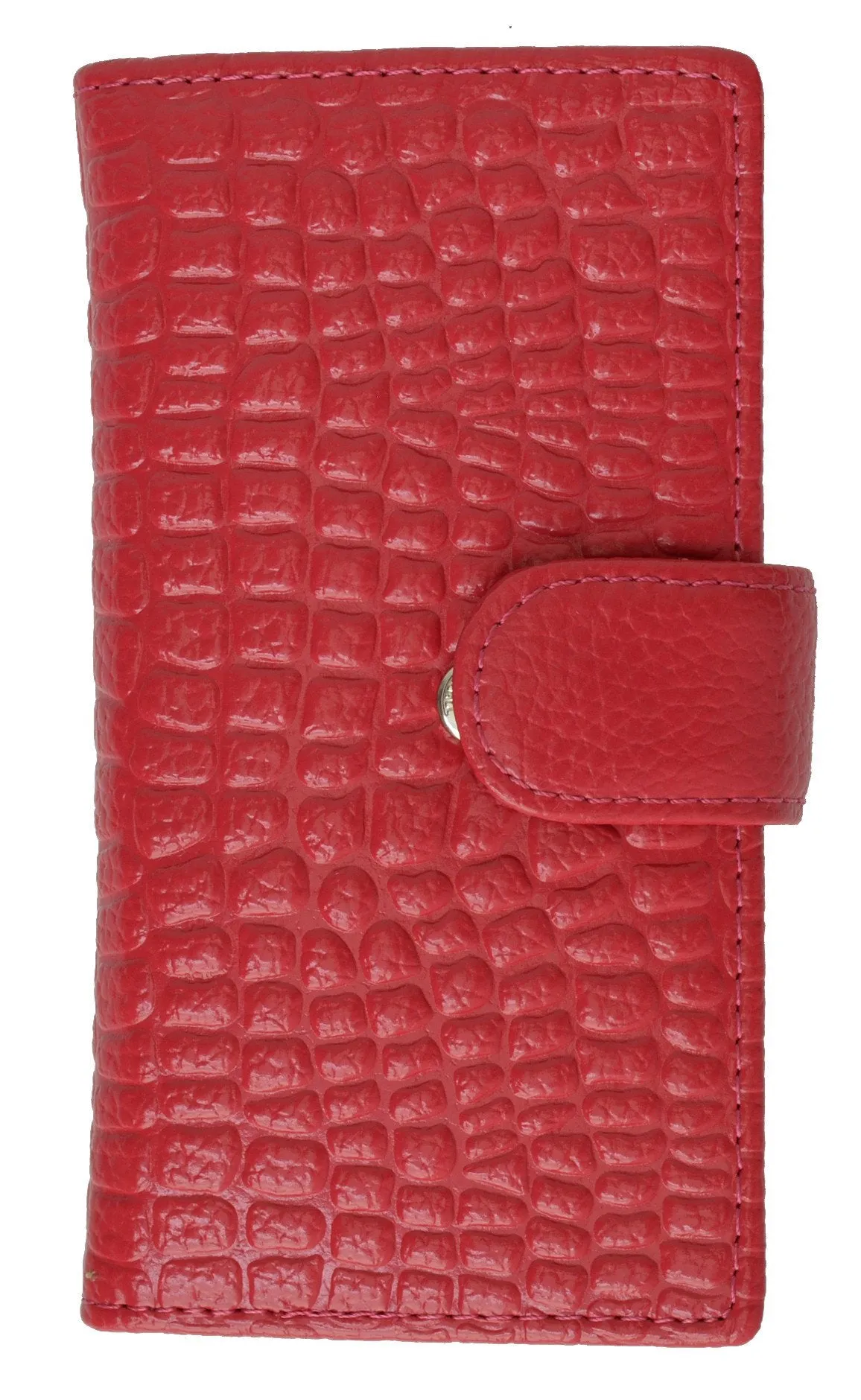 Croco Embossed Credit Card Holder with Snap 118 268