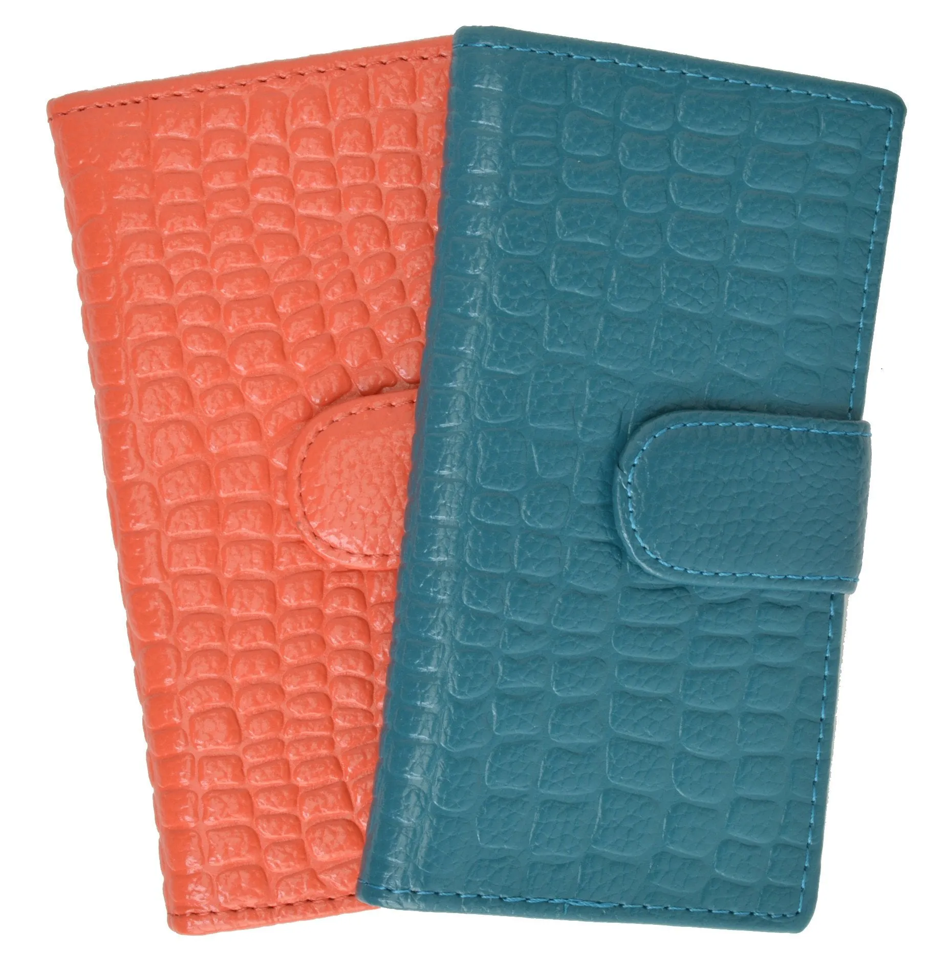 Croco Embossed Credit Card Holder with Snap 118 268