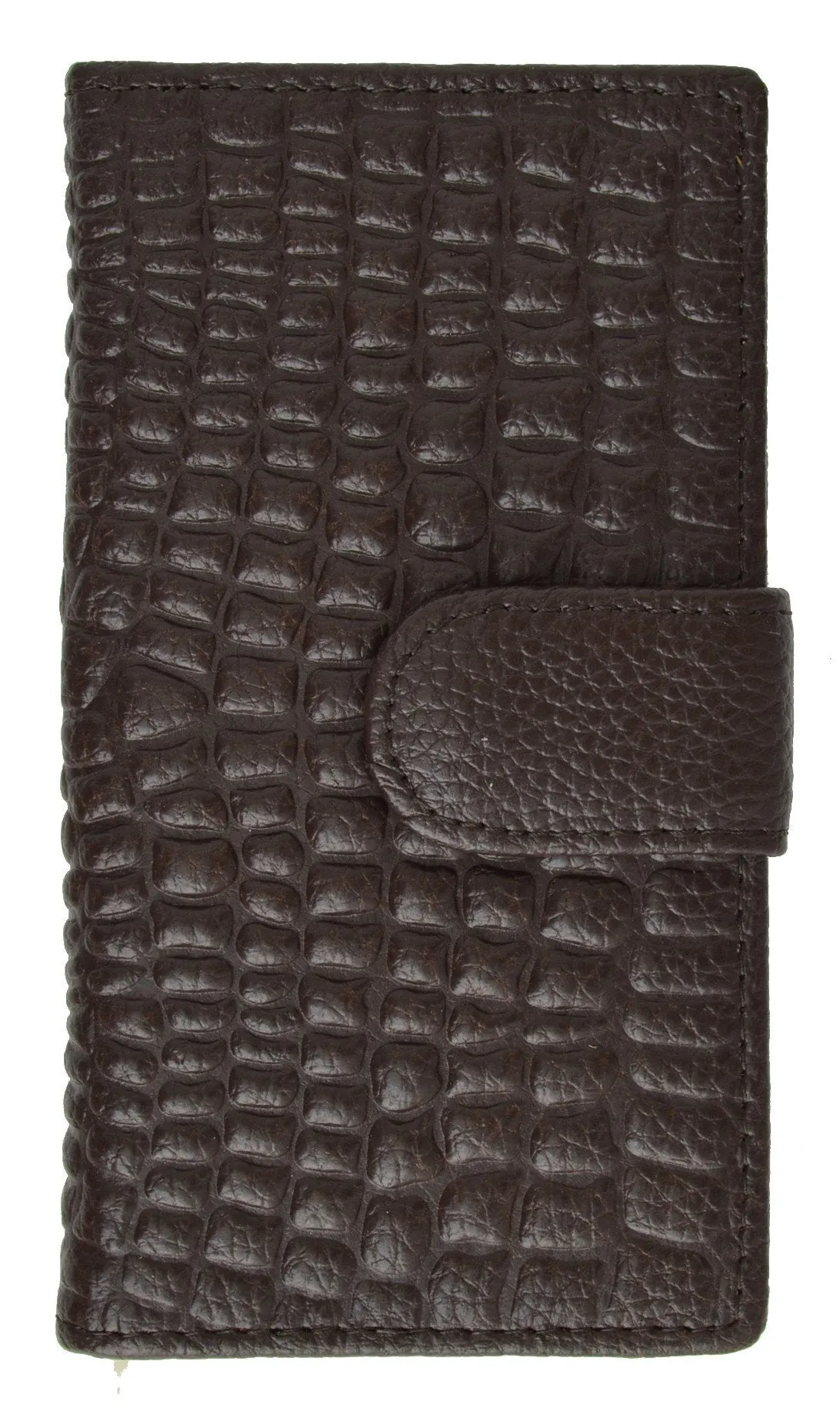 Croco Embossed Credit Card Holder with Snap 118 268