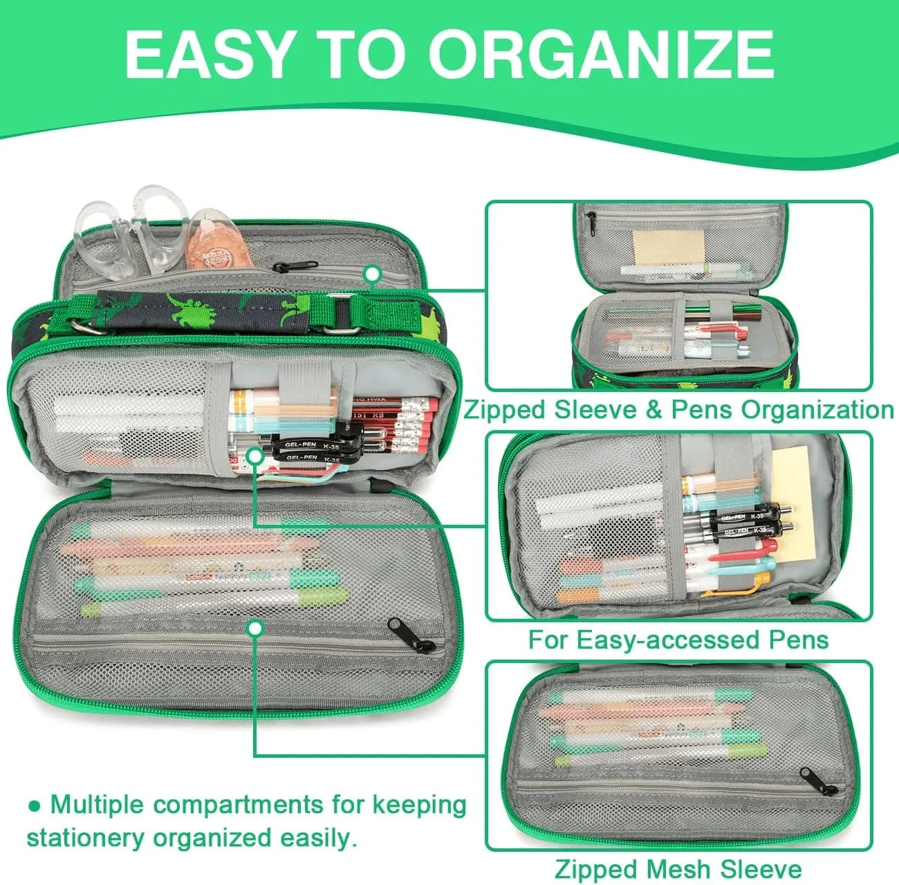 Cute Dinos Pencil Box for Preppy Kids