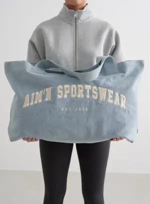 Denim Varsity Tote Bag