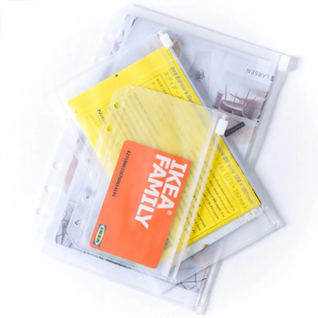DIY six hole zipper bag PVC storage bag PP frosted A5 A6  NP-020017