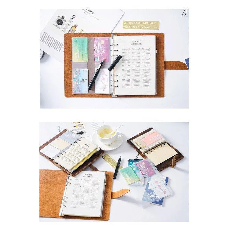 DIY six hole zipper bag PVC storage bag PP frosted A5 A6  NP-020017