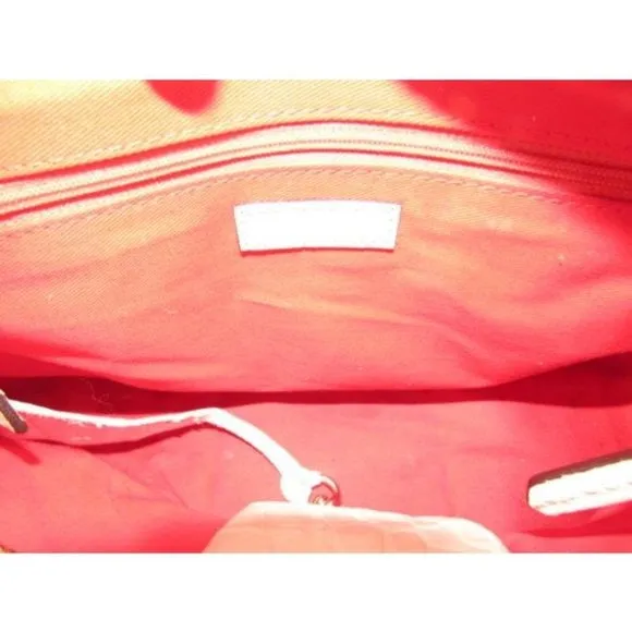 Dooney And Bourke Off White Crocodile Embossed Leather Satchel Tote