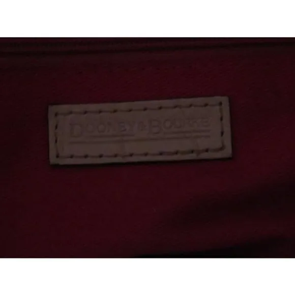 Dooney And Bourke Off White Crocodile Embossed Leather Satchel Tote