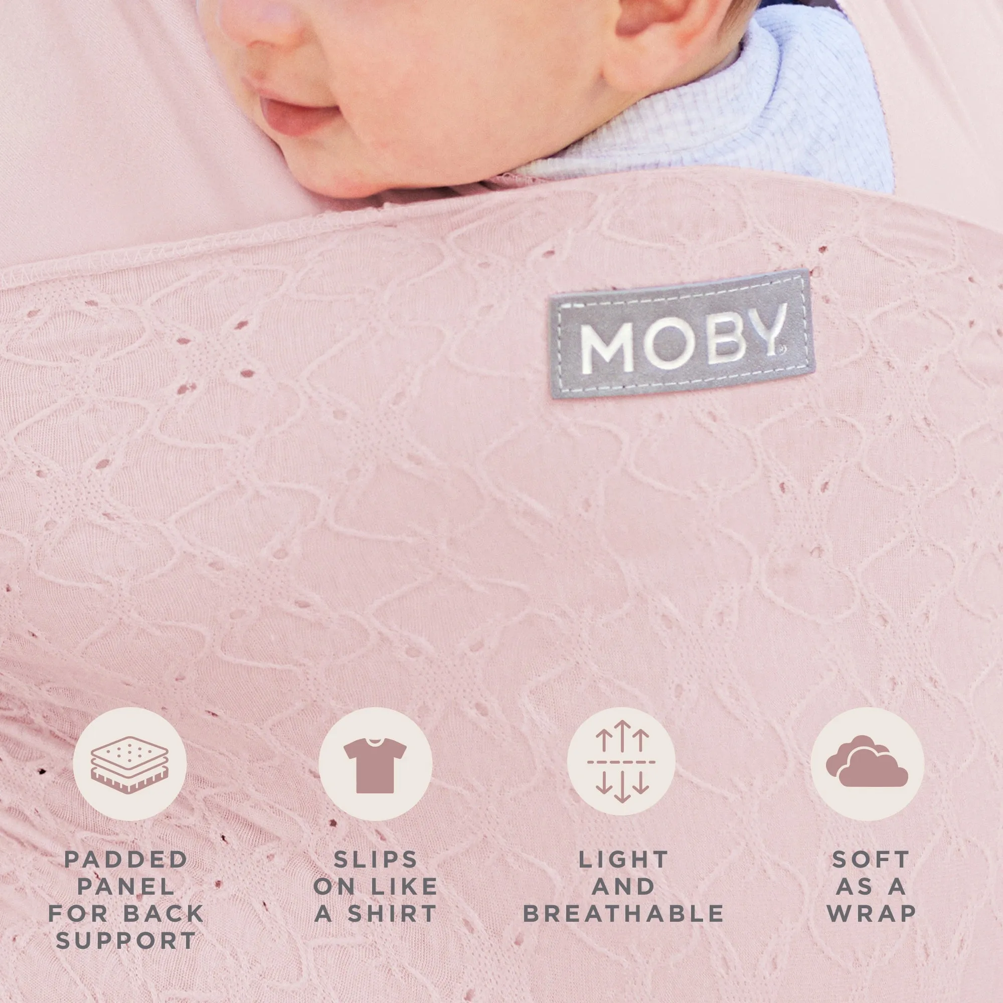 Easy-Wrap Carrier by Petunia Pickle Bottom - Rose Quartz Eyelet