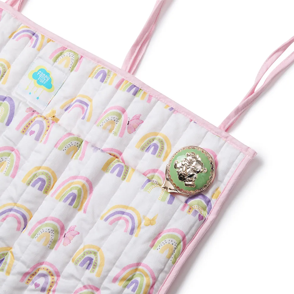 Fancy Fluff Organic Crib Organiser- Rainbow Dreams