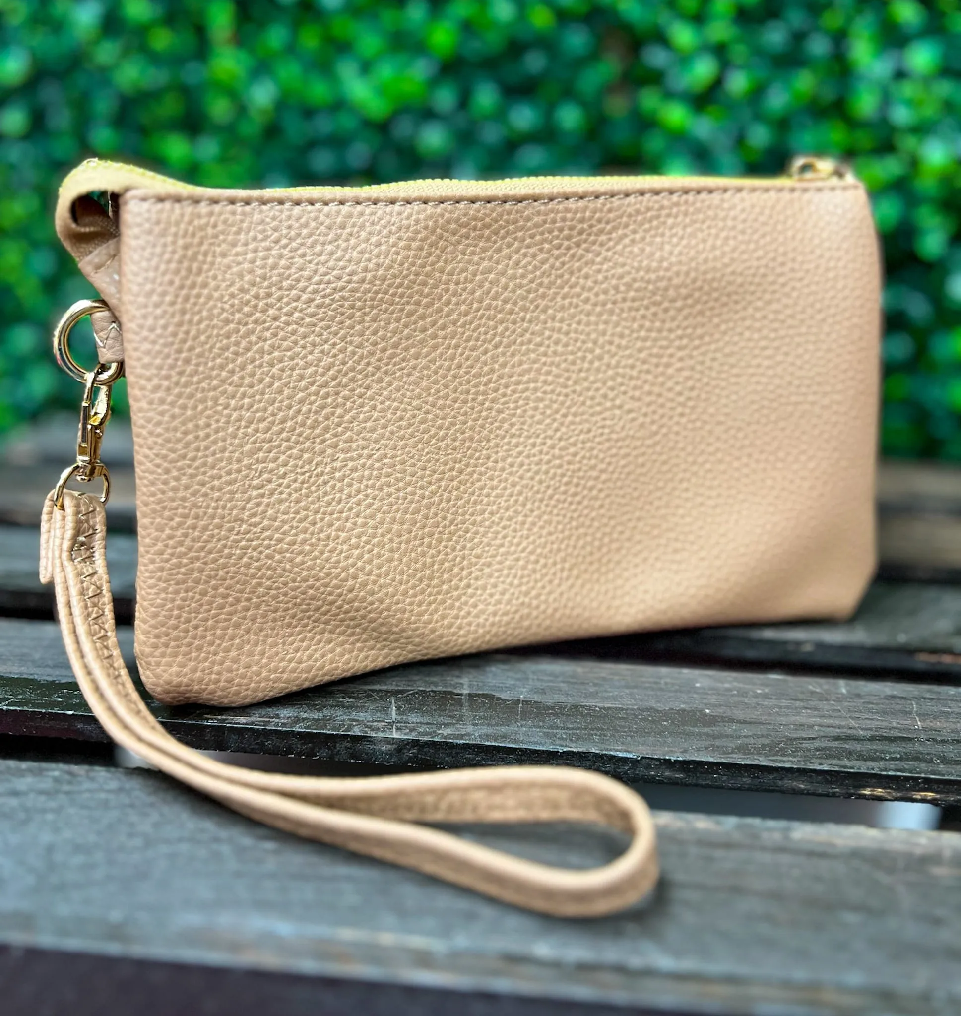 Faux Leather Crossbody Purse w/Long Strap