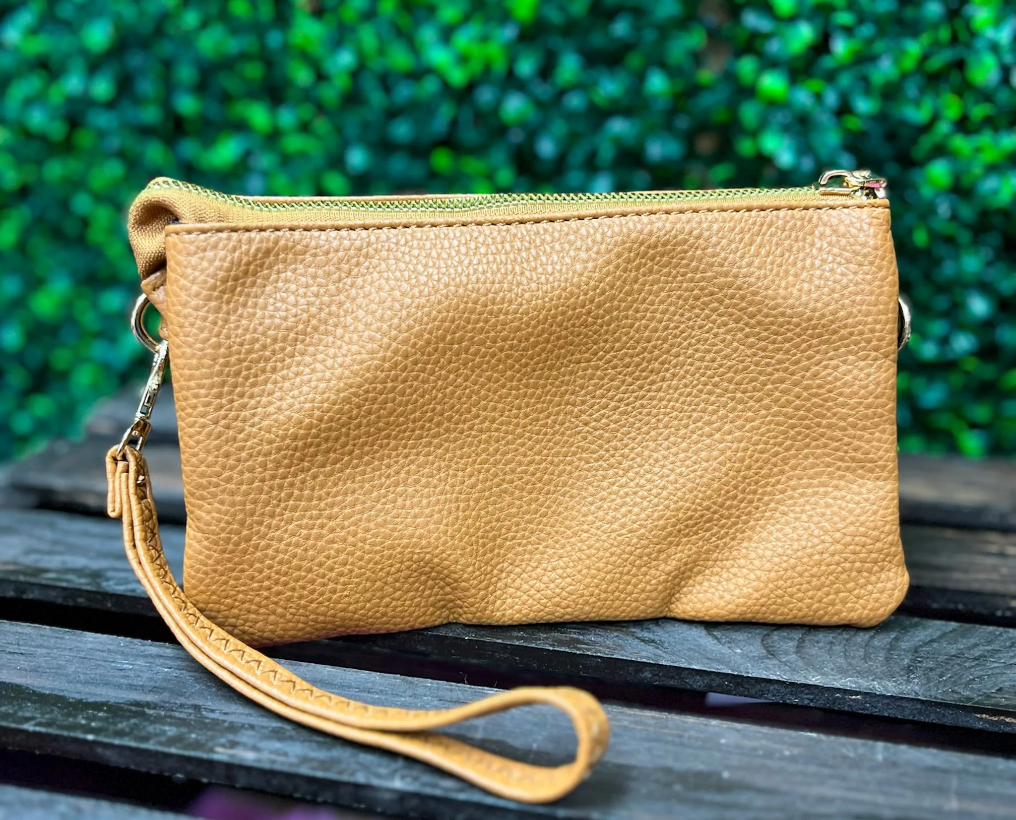 Faux Leather Crossbody Purse w/Long Strap