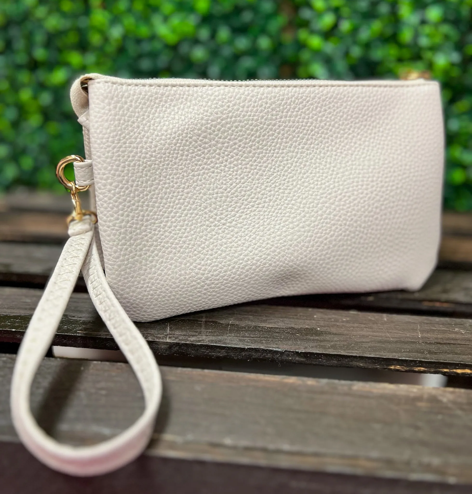 Faux Leather Crossbody Purse w/Long Strap