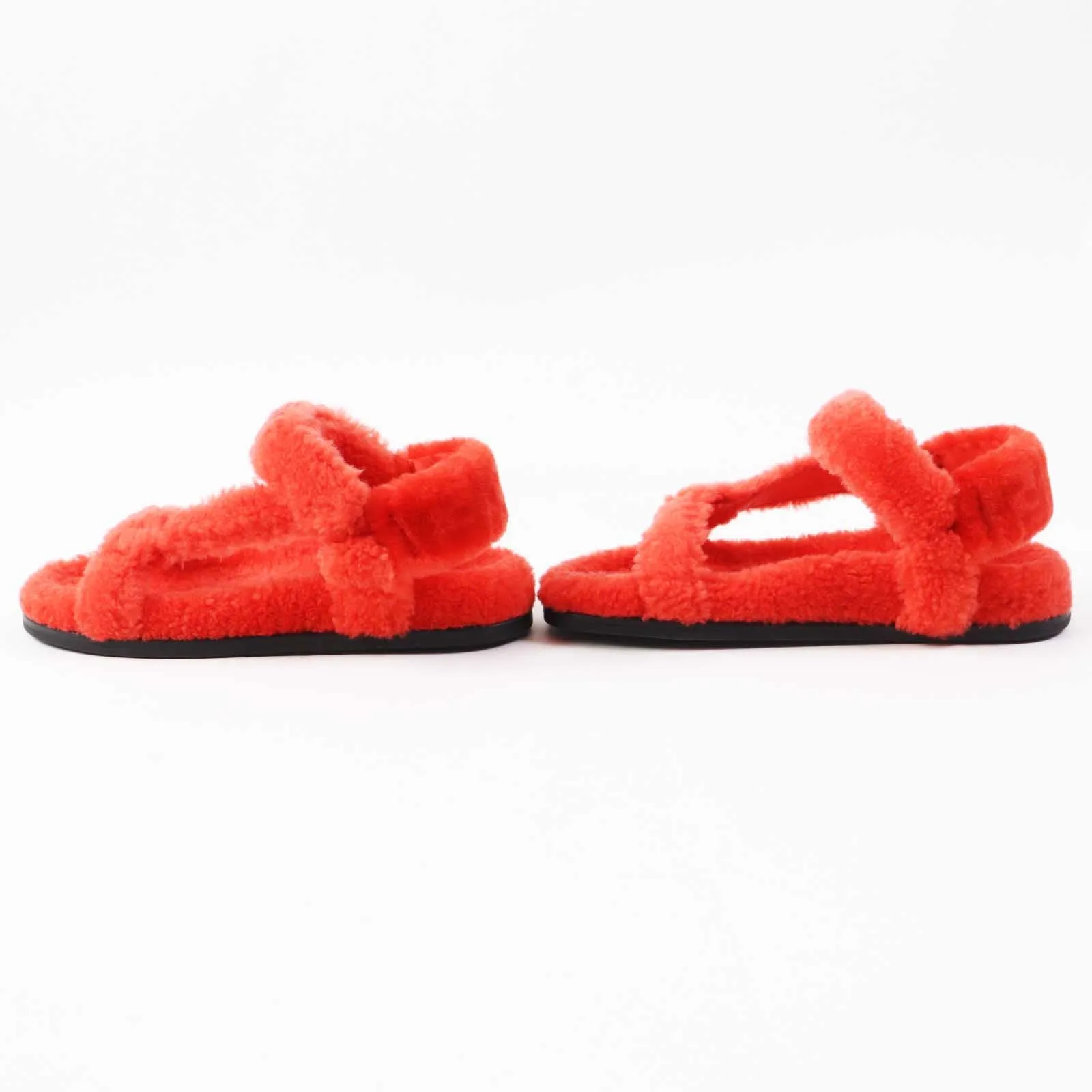FENDI Sandals 8X8229 Sheep Fur Mouton Red type 37