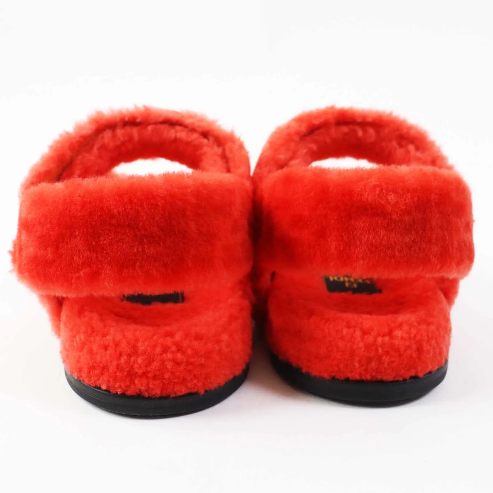 FENDI Sandals 8X8229 Sheep Fur Mouton Red type 37