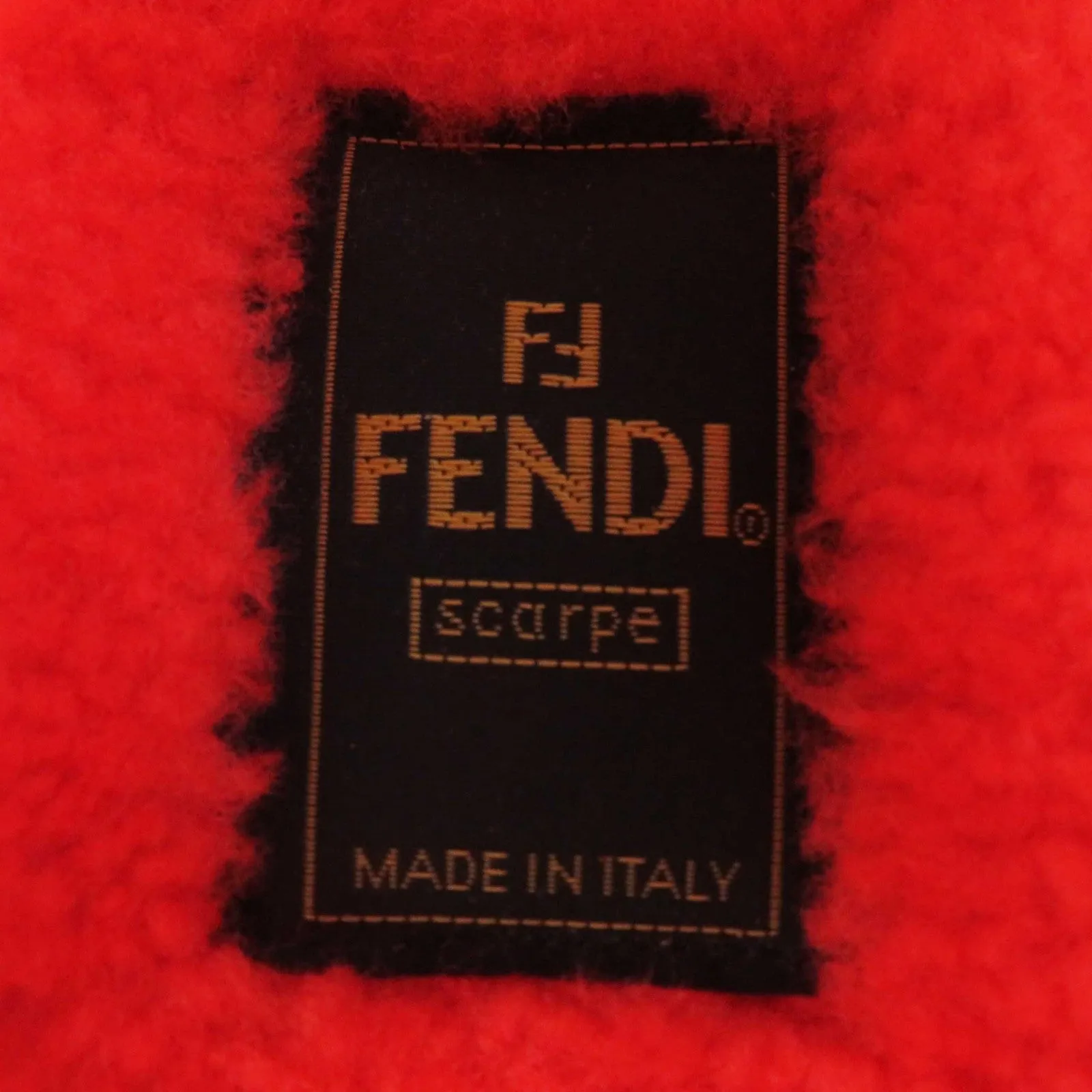 FENDI Sandals 8X8229 Sheep Fur Mouton Red type 37