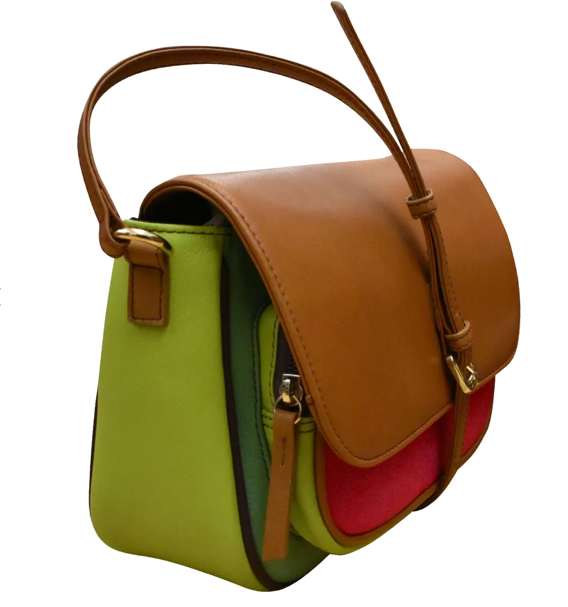 Flap Pocket Crossbody Bag - Sage Multi