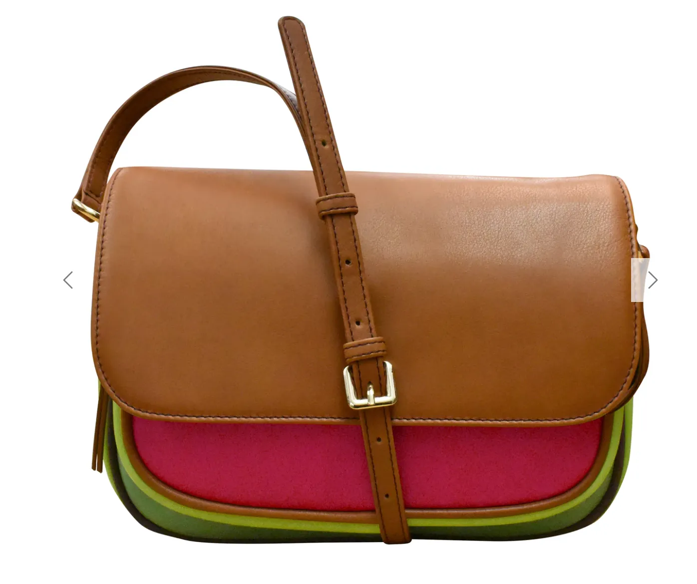 Flap Pocket Crossbody Bag - Sage Multi