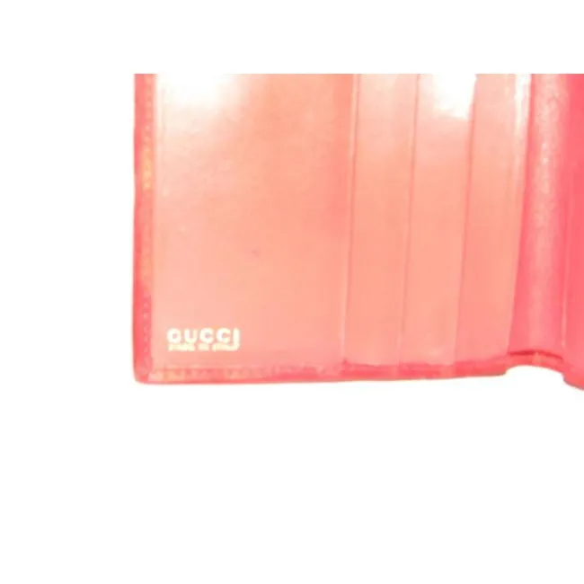 Gucci Red Suede And Leather With Gold Horse Bit Accent Vintage Wallet
