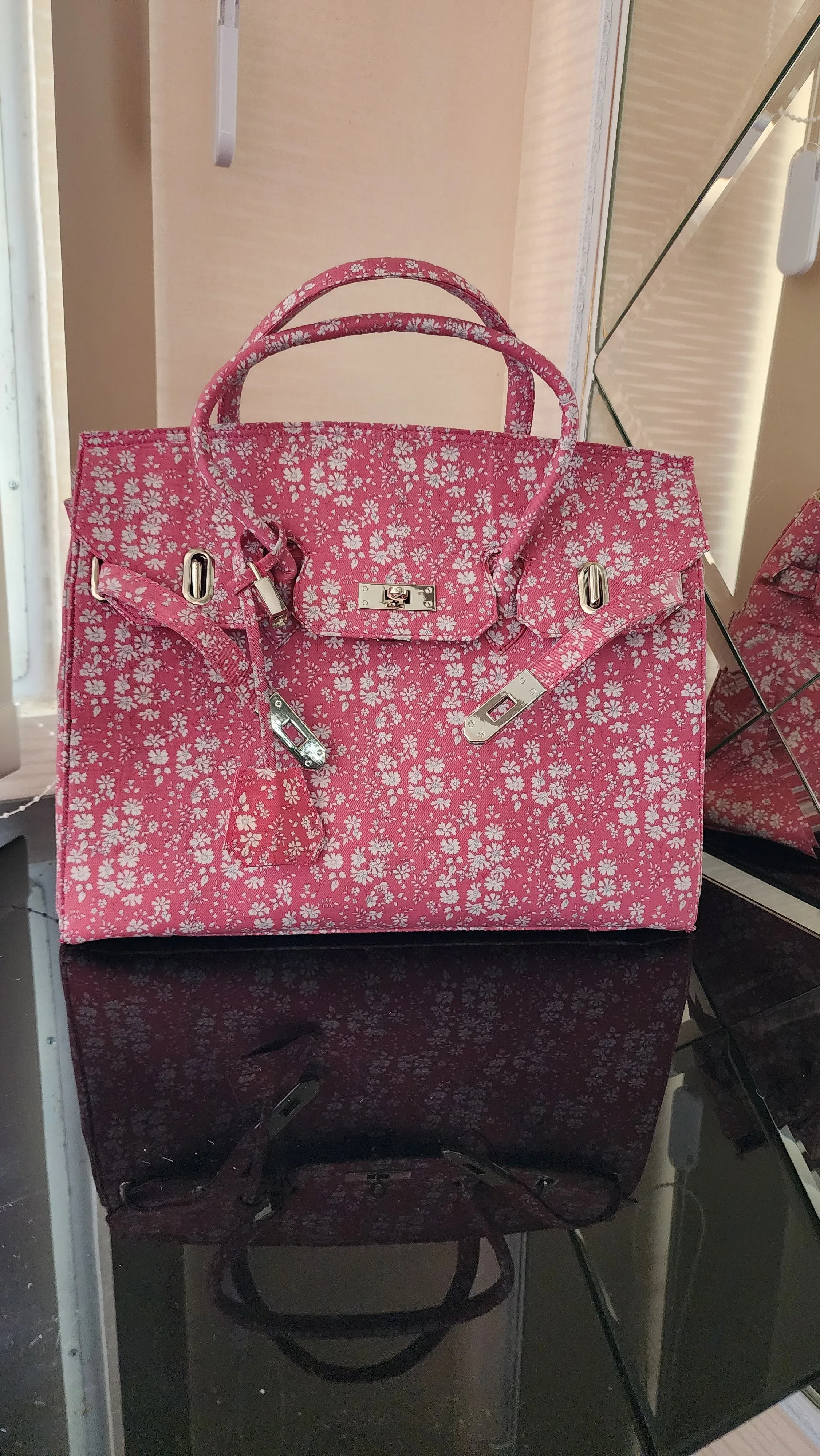Handmade Cotton printed, Medium size (35cm)_Deep pink