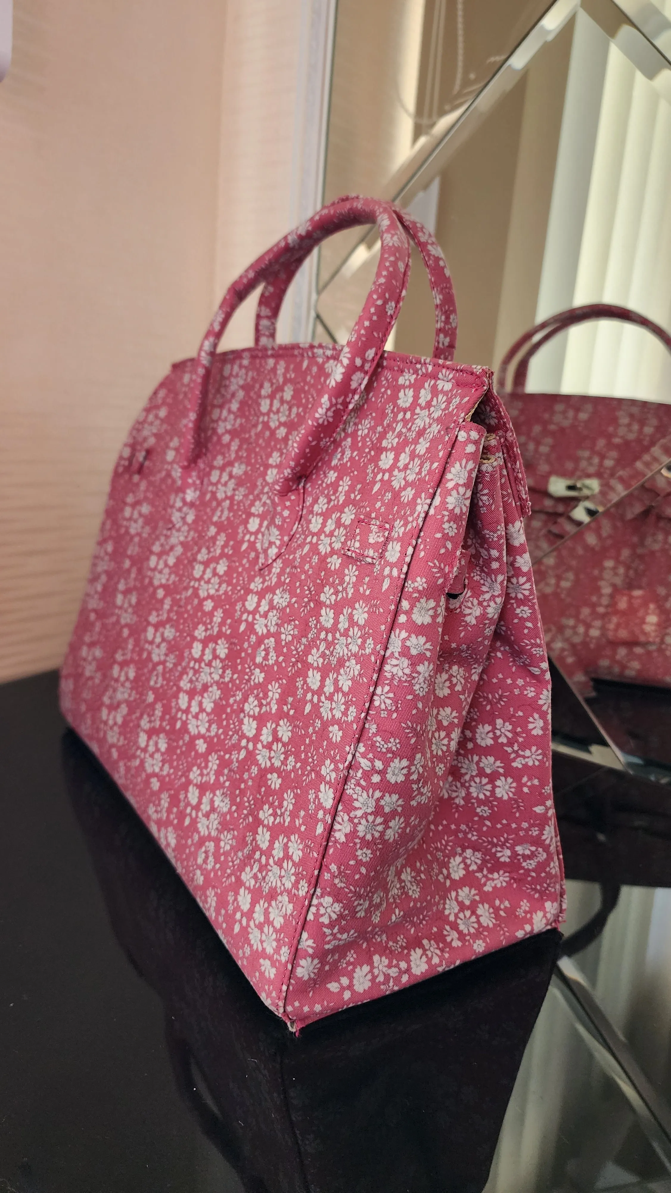 Handmade Cotton printed, Medium size (35cm)_Deep pink