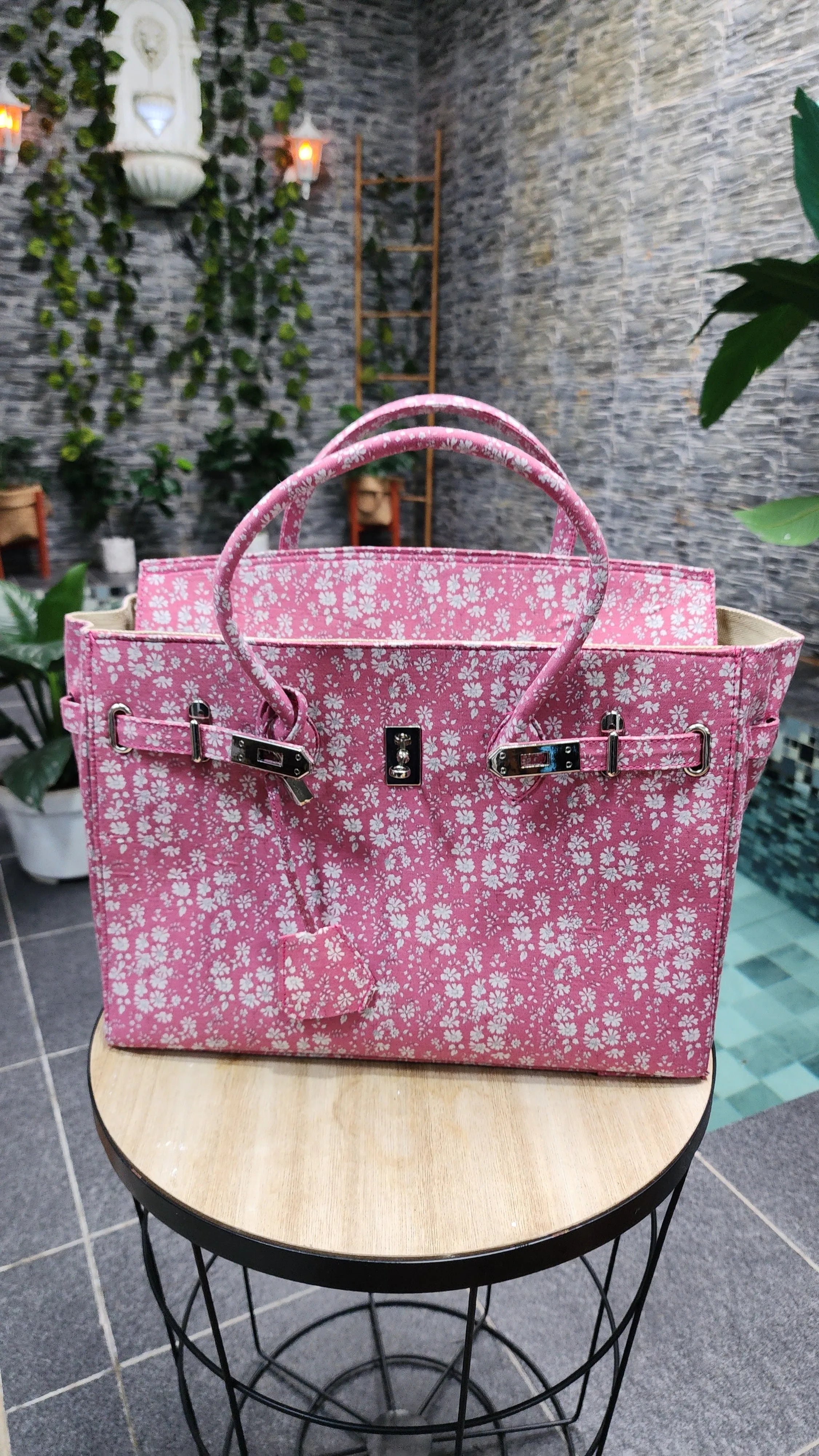 Handmade Cotton printed, Medium size (35cm)_Deep pink