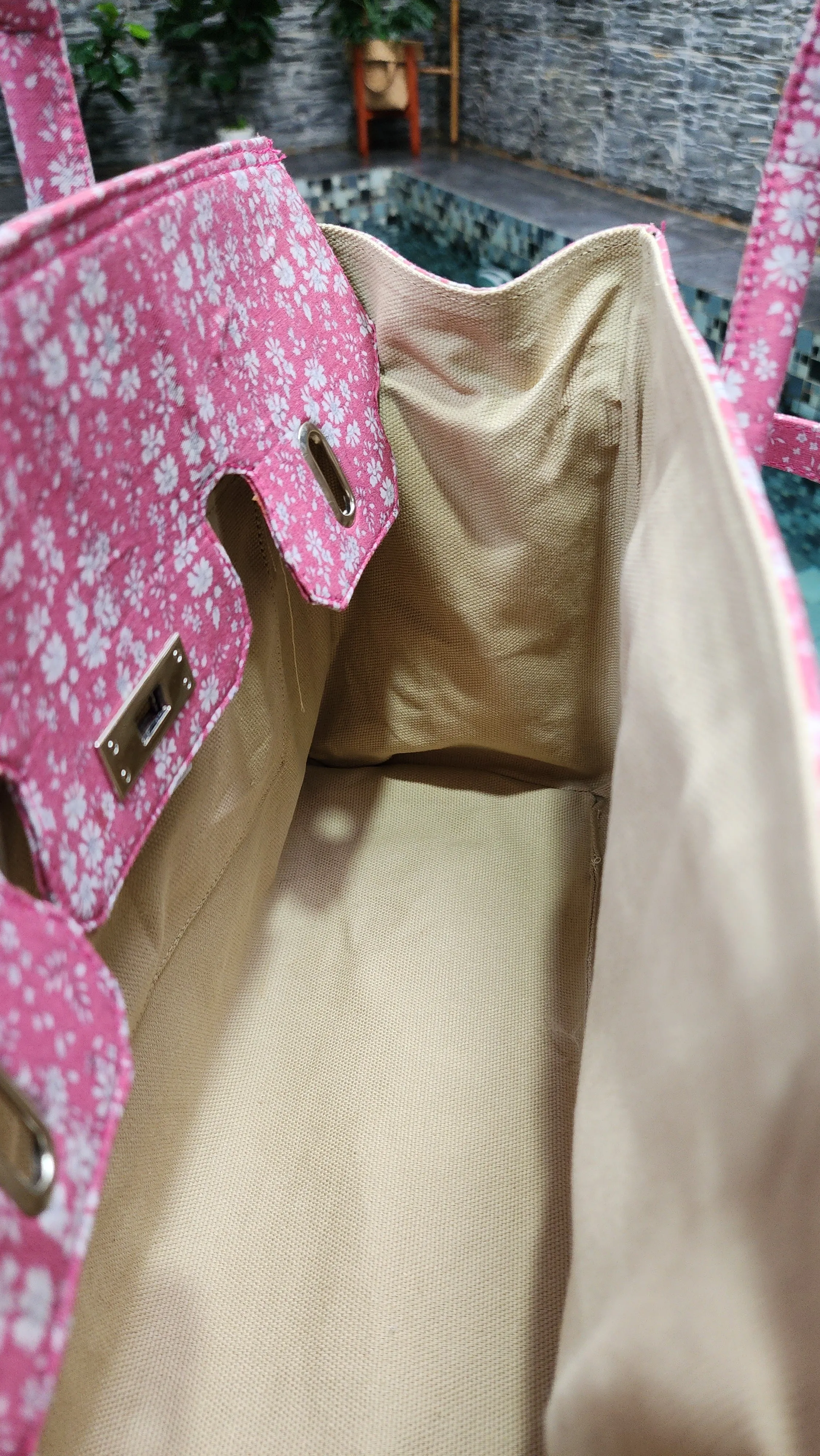 Handmade Cotton printed, Medium size (35cm)_Deep pink