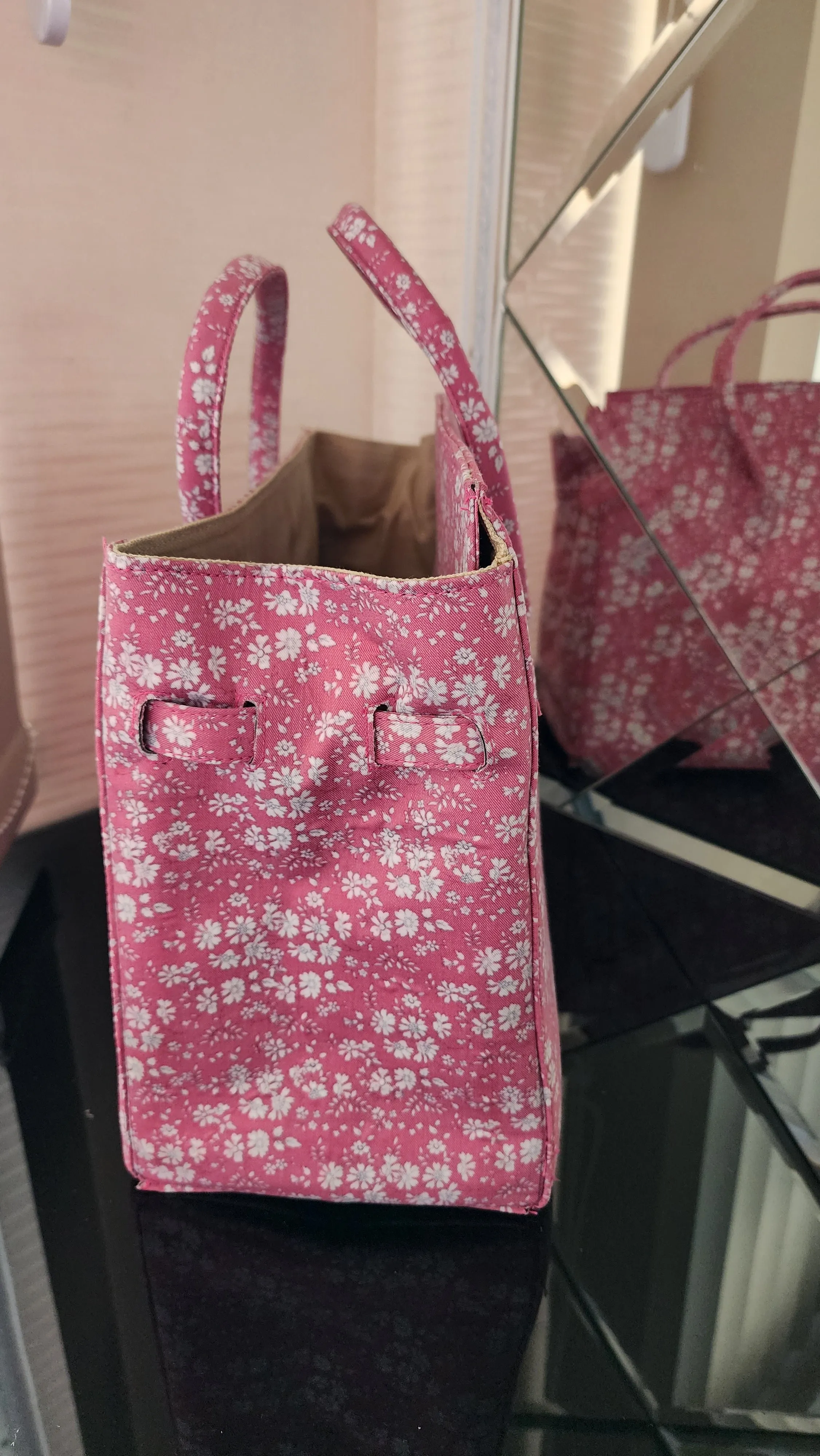 Handmade Cotton printed, Medium size (35cm)_Deep pink