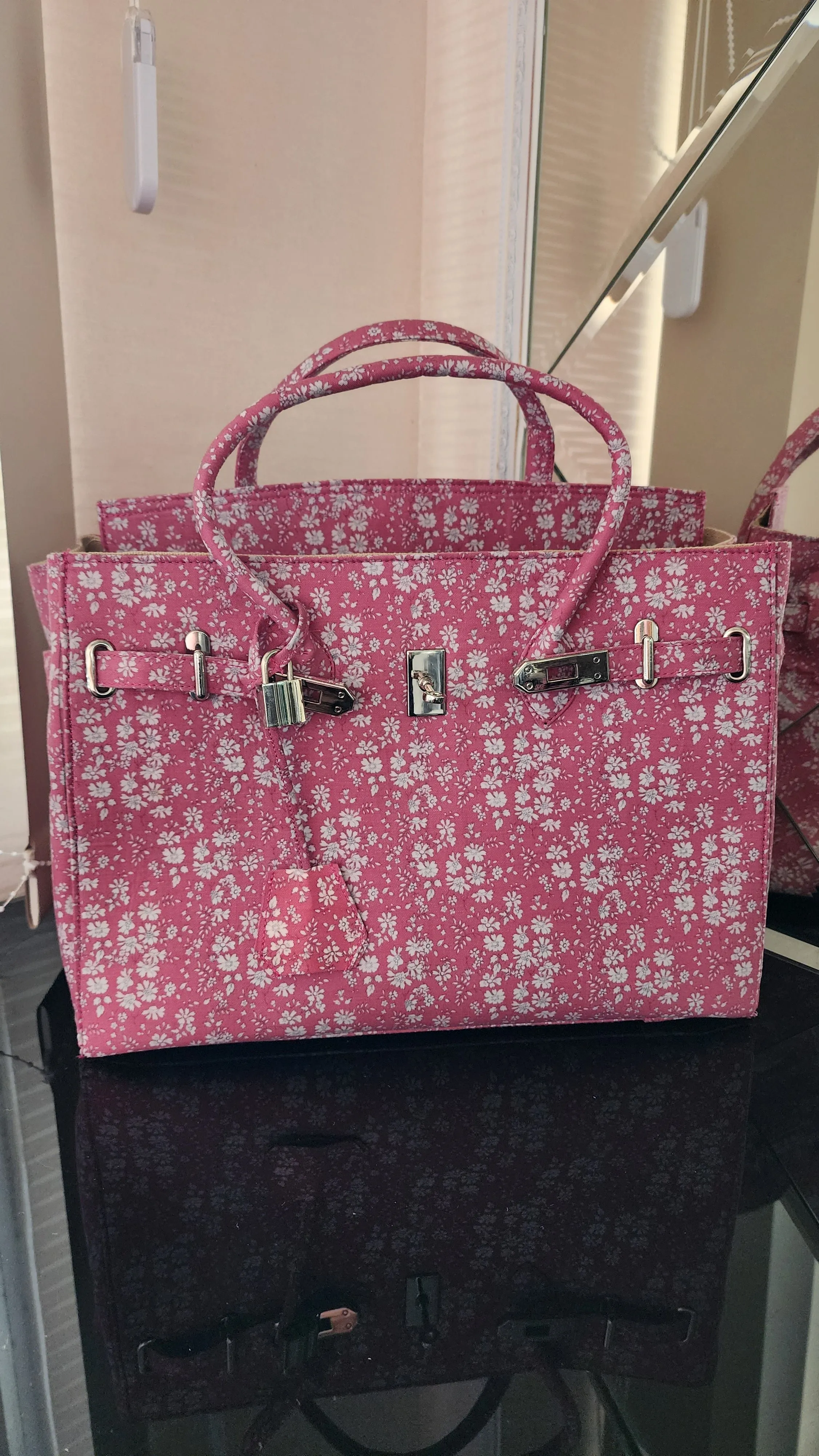 Handmade Cotton printed, Medium size (35cm)_Deep pink