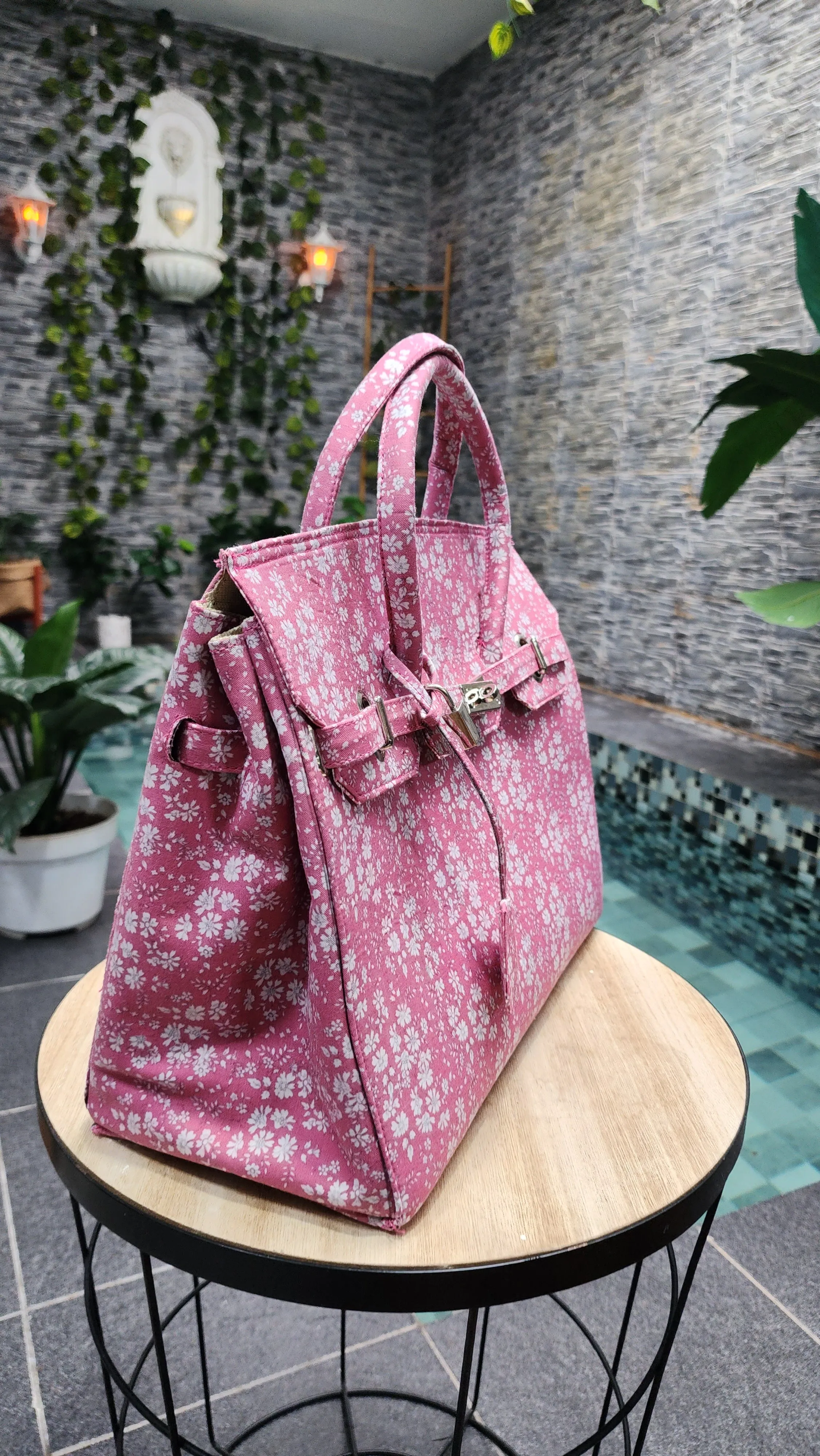 Handmade Cotton printed, Medium size (35cm)_Deep pink