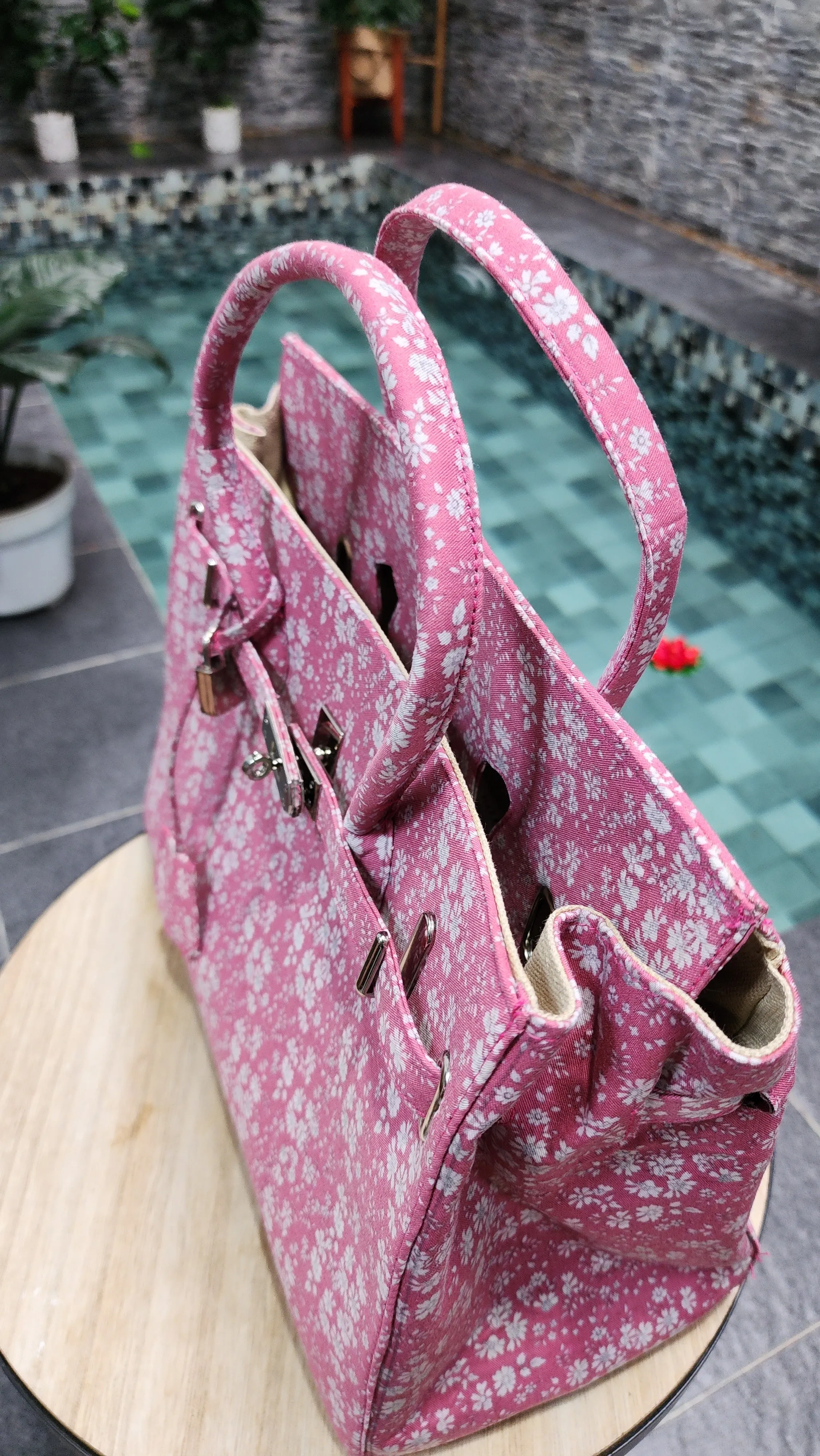 Handmade Cotton printed, Medium size (35cm)_Deep pink