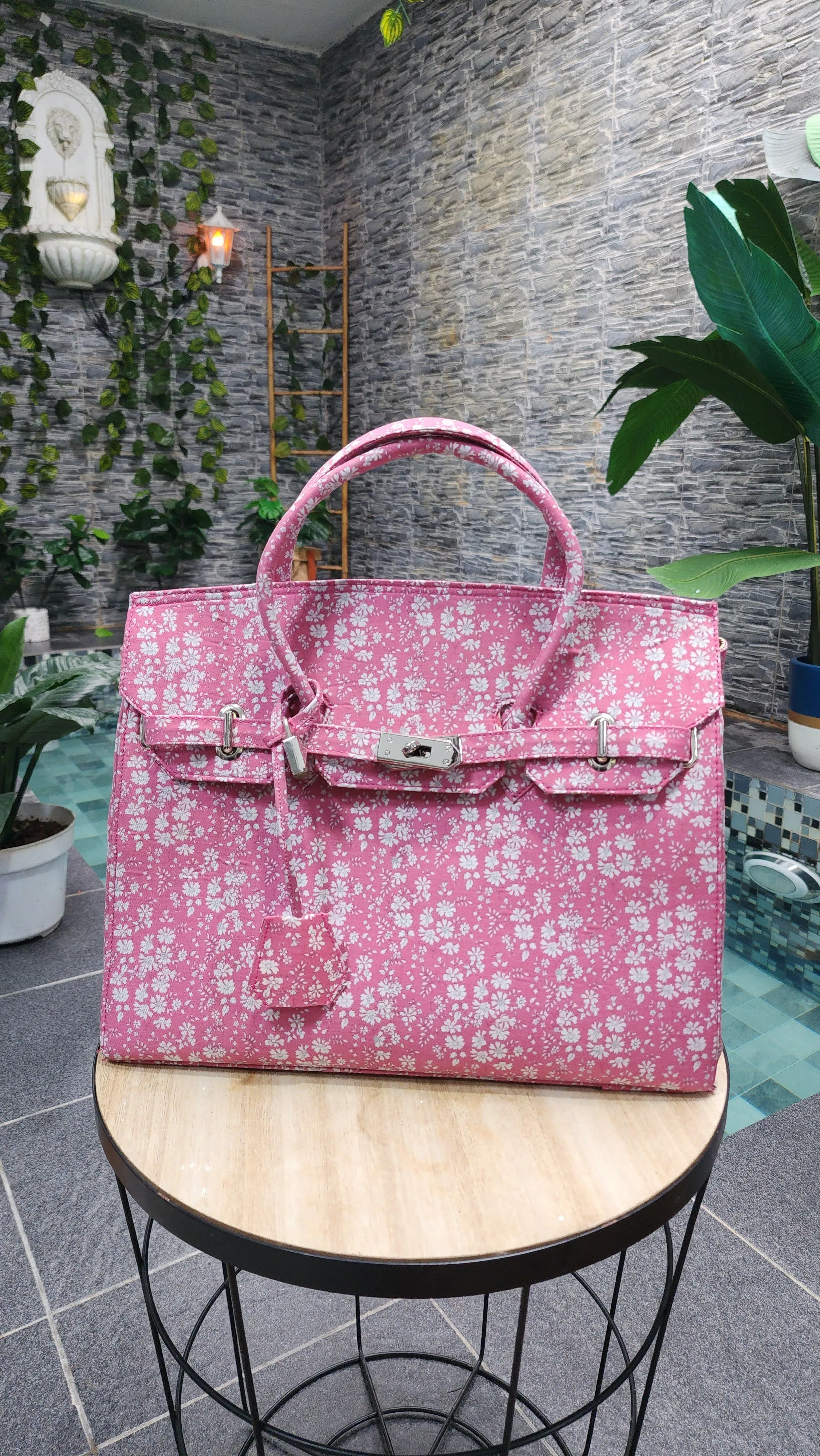 Handmade Cotton printed, Medium size (35cm)_Deep pink