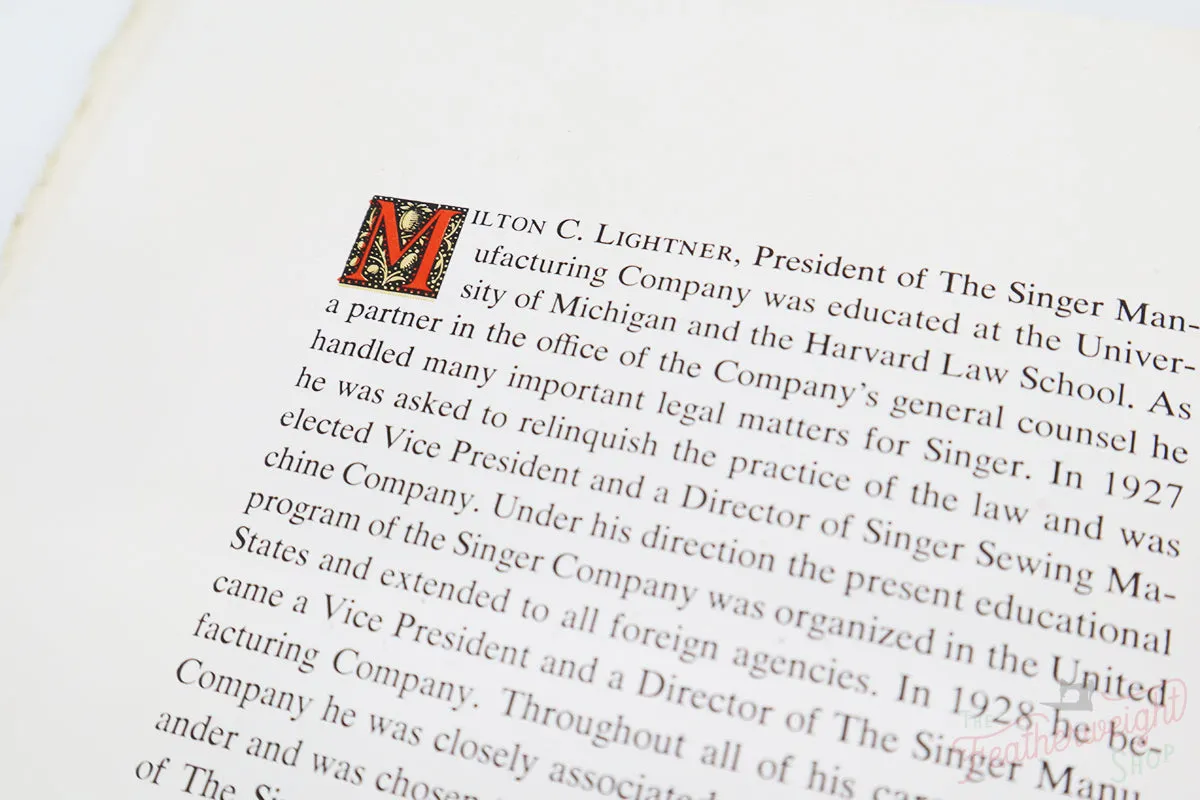 History Booklet, Singer Presidents (Vintage Original) - RARE